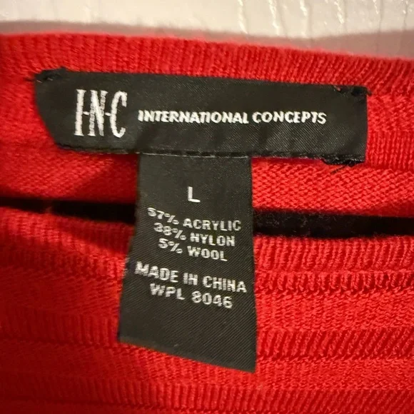 INC International Concepts Vibrant Red Knitwear Size L - Picture 3 of 4